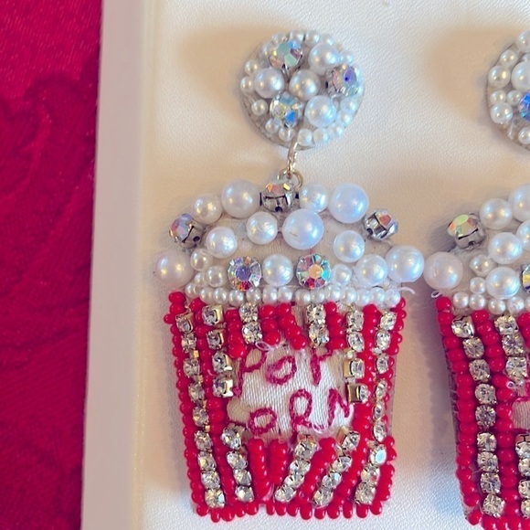 Brand New Piper K Hand Beaded Movie Popcorn Drop Earrings - Picture 4 of 11